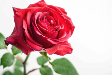 Naklejka premium Red rose isolated on white background.