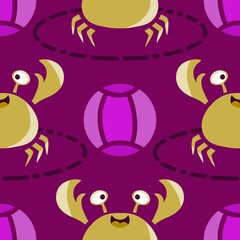 Ocean animals seamless crabs pattern for wrapping paper and fabrics and linens