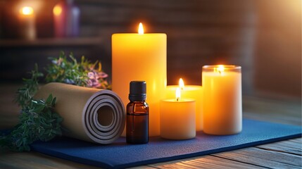 Serene Yoga Studio- Candles, Essential Oil, Mat
