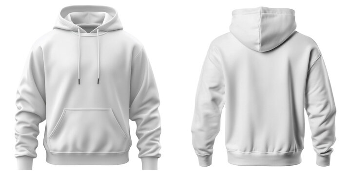 Isolated White Men's Hoodie Blank Mockup