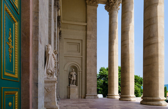 Esztergom Basilica. Portico on the east side. East Europe, Hungary
