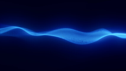 Abstract smooth flowing and dynamic digital blue waveforms. Hightech looped digital wave background concept for business or science. Glowing energy wave backdrop. 4k video 