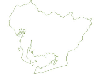 愛知県　地図　白　イラスト