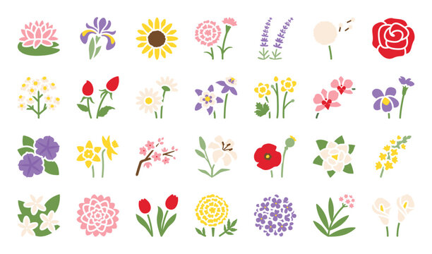 A set of flower themed icons
