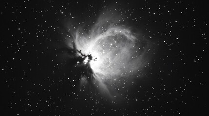 Stunning Monochrome Orion Nebula Astrophotography
