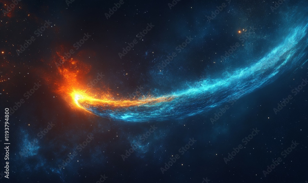 Poster a mesmerizing image of a comet entering earth's orbit