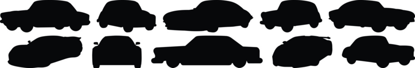 Car silhouette set vector design big pack of vehicle illustration and icon