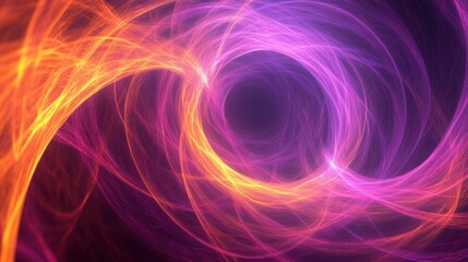 Abstract swirling light patterns in vibrant pink and orange hues