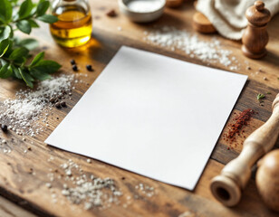 a blank paper on the kitchen table