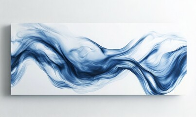 Abstract blue wave motif on a pristine white canvas, abstract expressionism, white surface, blue color palette, artistic wave pattern