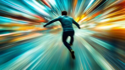 running human figure, a vibrant and dynamic image 
