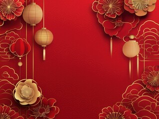 Obraz premium Traditional Chinese style festival celebration background wallpaper backdrop poster