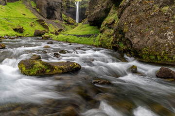 Fototapeta premium Kvernufoss Waterfall in Iceland in summer