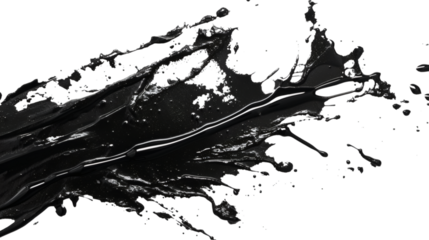 Black oil stains, isolated on white background.