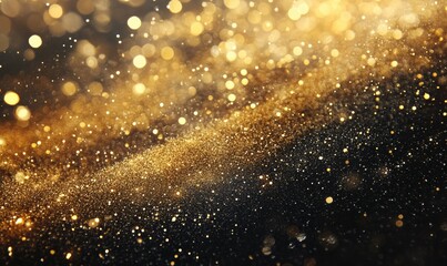 Obraz premium abstract gold glitter background with fireworks. christmas eve, new year and 4th of july holiday concept.