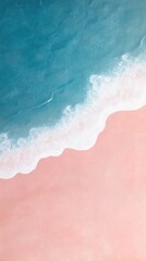 Fototapeta premium Vertical Shot of Serene Sunset Over Ocean Waves and Sandy Beach with Bubbles Captured in Warm Tones