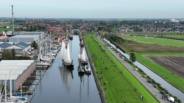 Aerial from the competition strontrace in Workum the Netherlands