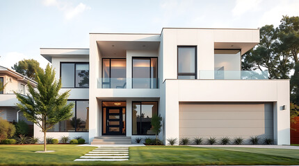 Modern Architectural House Exterior: Luxury Home Design and Real Estate Photography