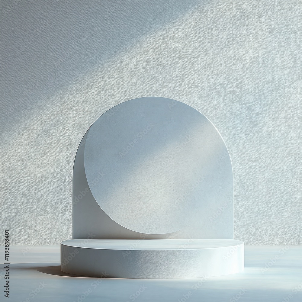 Aufkleber minimalistic geometry composition circular structure soft lighting product presentation