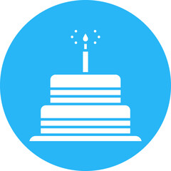Cake I icon single vector illustration