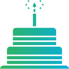Cake I icon single vector illustration