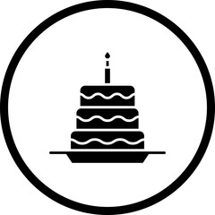 Cake III icon single vector illustration
