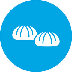 Fototapeta premium Small Baked Buns icon single vector illustration