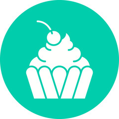 Cream Cupcake icon single vector illustration