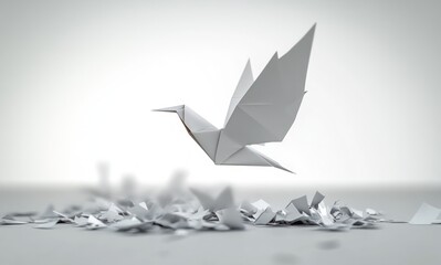 Metamorphosis of Creativity and Innovation: Origami Bird Representing Rebirth and Individuality in Business Success