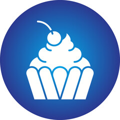 Cream Cupcake icon single vector illustration