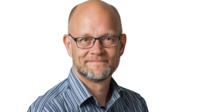 Blue hard cover book, isolated on white background.