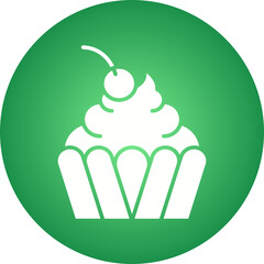 Cream Cupcake icon single vector illustration