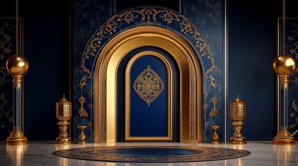 Luxury mandala background with golden arabesque pattern Arabic Islamic east style