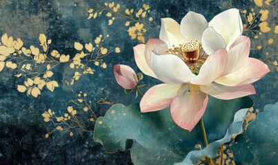 Jewel Toned Flower Abstract Art Design