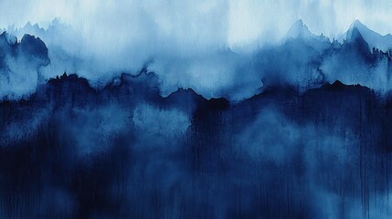 Abstract Deep Blue Watercolor Background Textured Layers Gradient Light Space for Design and Illustration