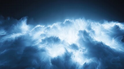 Obraz premium Abstract Blue Cloud Formation Glowing Brightly