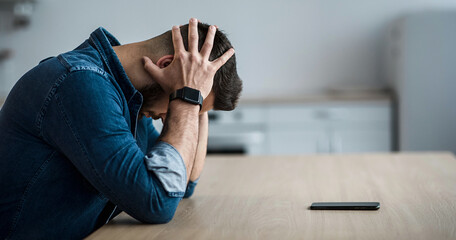Dramatic at home, mental health problems, crisis, stress and expression negative emotions. Sad...