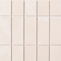 square tile layout composed of rectangular beige stone tiles arranged in a grid pattern. Each tile is vertically aligned, creating a uniform and orderly appearance. The tiles have a natural stone