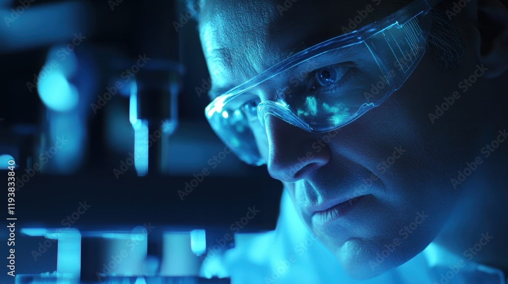Aufkleber a technician leans closely to inspect a highspeed laser ting machine their face illuminated by the s