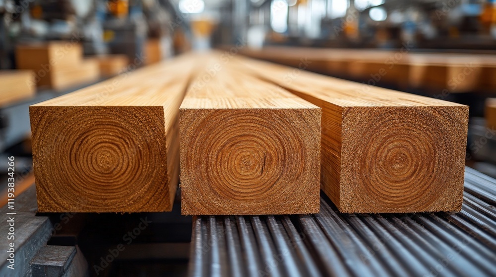 Aufkleber close-up view of freshly cut wooden logs showcasing natural grain patterns and textures in a timber 