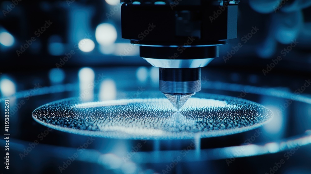 Poster a quality control technician checking the surface finish of a newly machined component using a tacti