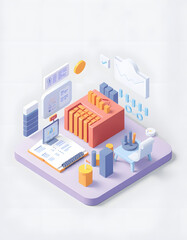 Fototapeta premium 3D Isometric Flat Illustration of Requirements Analysis. Item 3, realistic. isolated with white highlights