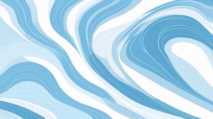 Blue and White Water-Inspired Waves