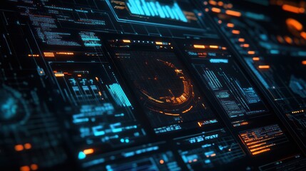 Obraz premium Futuristic Digital Interface: A Glimpse into Advanced Technology