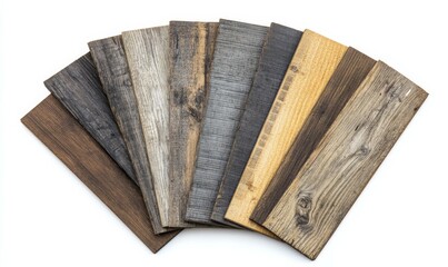 A Variety of Wood Plank Samples with Different Grains and Colors