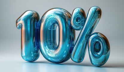 10 Percent Discount 3D Text Modern Promotion Sale Reduction Offer Savings Cut Off