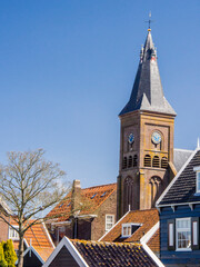 Obraz premium The Grote Kerk church in the historical Dutch town of Marken in The Netherlands.