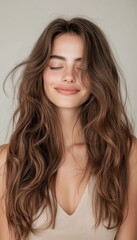 Naklejka premium Effortless Beauty A Portrait of Radiance