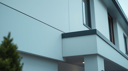 Fototapeta premium Modern Architectural Design: Sleek Lines and Minimalist Facade of a Contemporary Home