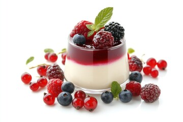 Delicious Berry Panna Cotta with Fresh Berries